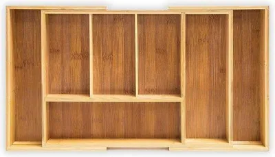 Productafbeelding van Famanu bestekbakken met uitschuifbare lades, met 5-7 compartimenten, afmetingen 48,5 x 28 cm - keukenorganizer en lade-inlegger