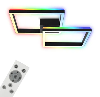 Obrázok produktu pre Briloner LED stropné svetlo hliníkové 64x64cm 34W 3600lm CCT 2700K-6500K RGB podsvietenie + diaľkové ovládanie