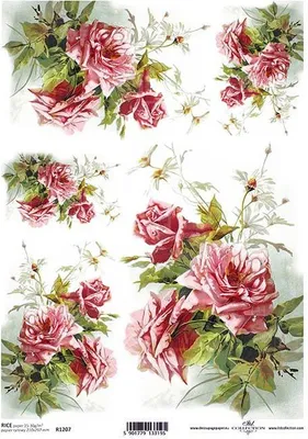 Produktbild von ITD Reispapier Decoupage Bastelpapier Softpapier Serviettentechnik, Blumen R1207