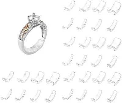 Produktbild von 32 Stück unsichtbare Ringversteller für zu große Ringe, silikon, 8 Größen