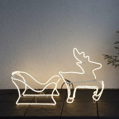 Produktbild von Dekoracja świąteczna Renifer z Saniami 2D NEON LED 90 cm szerokości