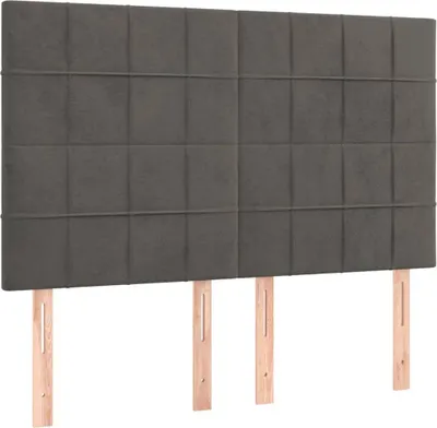 Obrázek produktu pro vidaXL Čelo postele tmavě šedé 144 x 5 x 118/128 cm sametové