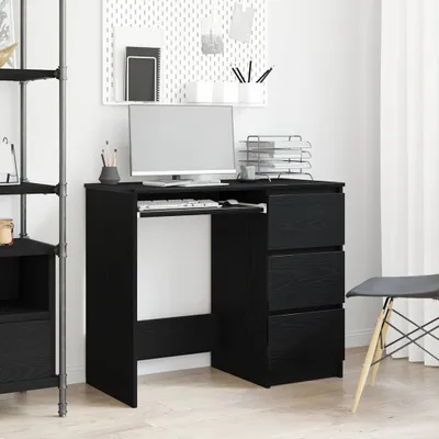 Produktbild von Maison Exclusive - Schreibtisch Schwarz Eichen-Optik 90x45x76 cm Holzwerkstoff