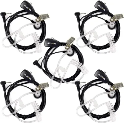 Zdjęcie produktu dla Retevis Radio Headset Walkie Talkie Earphones 1 pin 2,5 mm kompatybilne z radiotelefonami Retevis RT45 (5 szt.)