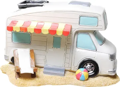 Produktbild von Spardose "Wohnmobil am Strand" mit Schraubverschluss