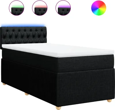 Produktbild von vidaXL Boxspringbett mit Matratze Schwarz 90x200 cm Stoff