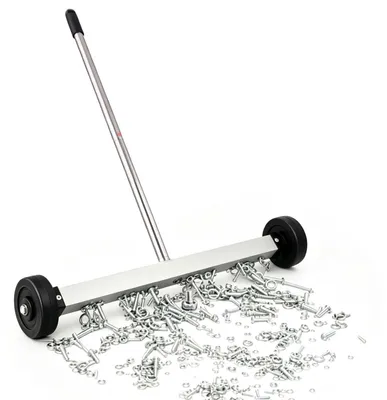 Magnetbesen 43,2 cm, 4 kg Tragkraft, rollend mit Teleskopstiel