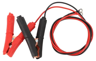 Imagen del producto de Paquete de 2 cables de arranque para batería, de 1 metro (3.28 pies) y 30A, con terminales de cobre de 6 mm, que ofrecen una excelente conductividad para cargadores de baterías de automóviles