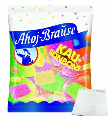 Produktbild von Ahoj-Brause Brause Kaubonbon (150g Packung) + usy Block