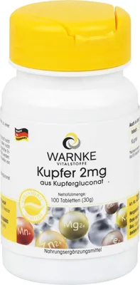 Produktbild von Kupfer 2 mg aus Kupfergluconat Tabletten 100 St