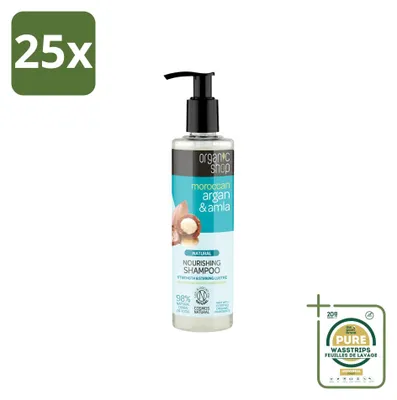 Image de 25 flacons de Shampooing Naturel Nourrissant Argan & Amla, 280 ml - Lot de 25