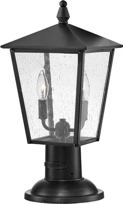 Produktbild von Sockelleuchte Aluminium Glas IP44 44,4 cm hoch Schwarz 2-flammig Rustikal Wegeleuchte