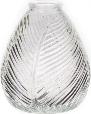 Produktbild von INNA-Glas Flaschenvase NELLOMIO mit Blattstruktur, Glas, klar, 16 cm, Ø 14 cm - Vase transparent