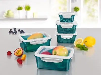 Immagine prodotto di GOURMETmaxx Contenitori per alimenti Klick-it, set da 10 pezzi con coperchio flessibile