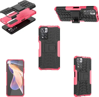 Produktbild von Für Xiaomi Redmi Note 11S / 11 4G Hybrid Outdoor Pink Handy Tasche Etui Hülle