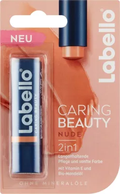 Produktbild von Labello Caring Beauty Nude Lip Balm with Vitamin E, Shea Butter and Almond Oil 5.5ml