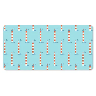 Obrázek produktu pro Podložka pod myš - Maják - Modrá - Pláž - Vzory - 80x40cm - Podložka pod myš