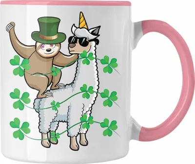 Produktbild von Trendation - Faultier Llama Tasse Grafik Geschenk Lustig (Rosa)