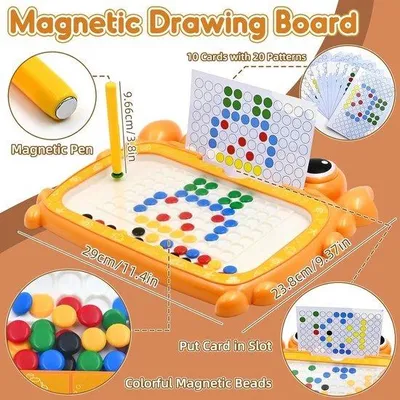 Immagine prodotto di Tavola da gioco magnetica per bambini dai 3 ai 5 anni, arancione