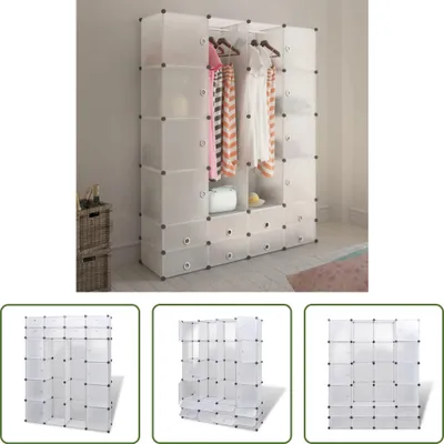Immagine prodotto di The Living Store Armadio modulare a 18 scomparti Bianco 37x146x180,5 cm