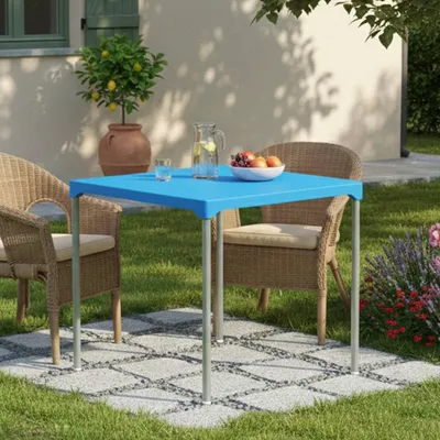 Immagine prodotto di Brownstown - Tavolo da Esterno, 75x75x72h cm Azzurro, 4 Posti  Italy