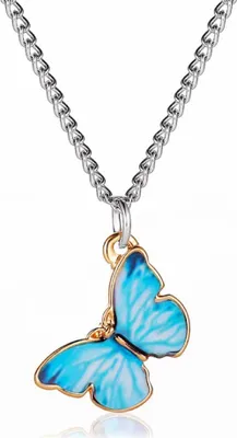 Produktbild von Frauen Mode Gradient Schmetterling Halskette Armband Schlüsselbein Kette Schmuck Geschenk-2
