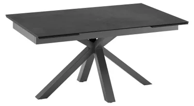 Immagine prodotto di Tavolo allungabile Vetroceramica 1 160/240cm con top in Vetroceramica grigio grafite opaco su vetro temperato e base in metallo - Stones