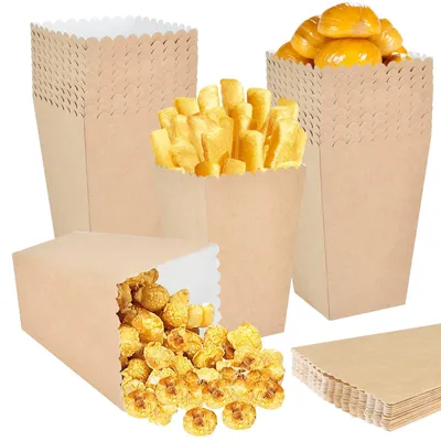 100 Popcorntüten aus Kraftpapier, 13,6 cm, für Partys und Filmabend