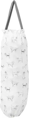 Produktbild von Clayre & Eef Taschenaufbewahrung 21x46 cm Grau Weiß Baumwolle Dackel
