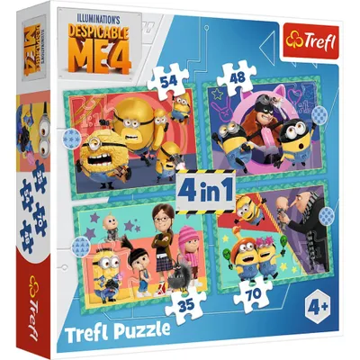 Produktbild von TREFL Puzzle Ich, der Schurke 4: Die verrü ckten Mimonen 4in1 ( 35,48,54,70 Teile)
