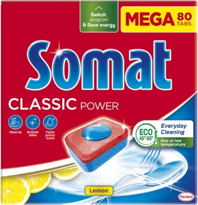 Produktbild von Somat Classic Geschirrspültabs Zitrone, 80 Stück