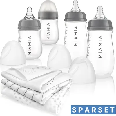 Produktbild von MiaMia 7-tlg. PP-Flaschen-Set mit Silikon-Trinksauger