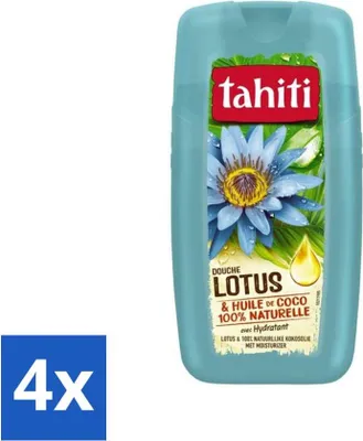 Image de Gel douche Tahiti – Lotus & huile de coco – Hydratant – 250 ml - Pack économique - 4 pièces