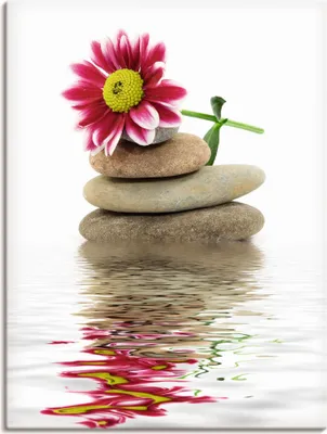 Produktbild von ARTland Leinwandbild Zen Spa Steine mit Blumen Größe: 30x40 cm