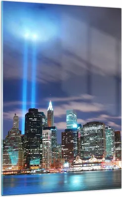 Produktbild von Bilder auf glas - Einteilig - Wolkenkratzer Lichter Ansicht - 70x100cm - Glasbilder - Wandbilder - Bilder - Wanddekoration aus Glas - Glas Bilder - Wandbild auf Glas - GPA70x100-0220