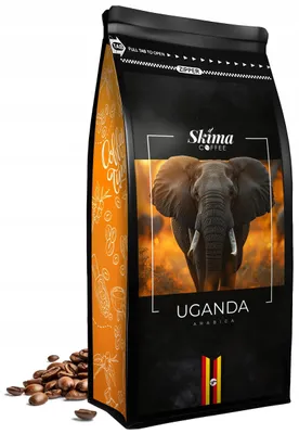 Produktbild von Kaffeebohnen 1 kg UGANDA 100 % Arabica frisch geröstet für Vollautomaten + Tassenuntersetzer