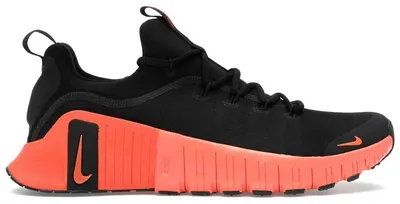 Imagen del producto de Nike Free Metcon 6, color negro, detalles en naranja intenso y rojo intenso, talla 47.5 (UE)