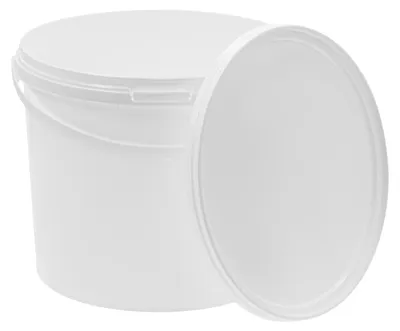 Obrázek produktu pro BENBOW, kbelík s víkem, objem 5 litrů, 1000 kusů, vhodný pro styk s potravinami,  BRC, bílá barva