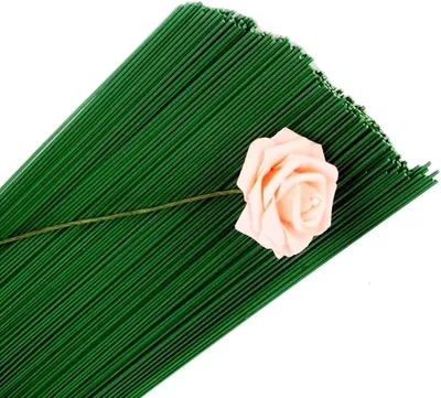 Blumendraht grün, 100 Stück, 40 cm, 22 gauge, für Blumenarrangements