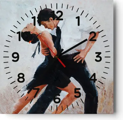 Produktbild von Wanduhr - Quadrat - Glasuhr - tanzen sie - 30x30cm - Schleichendes Uhrwerk - Lautlos - zum Aufhängen bereit - Dekoration Modern - Wanddekoration aus Glas - C4AC30x30-3771