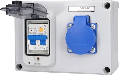 Obrázok produktu pre Elektrická zásuvka na stenu Nemecká norma 200?250V s 230V 40A 1P+N RCD