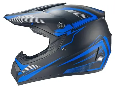 Produktbild von Crosshelm Helm Kinderhelm Motorradhelm Quad Shadow of Blue Schwarz Blau Größe L