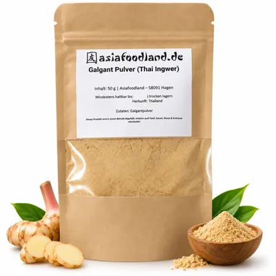 Produktbild von Asiafoodland - Galgant Pulver - Thai Ingwer - 50g