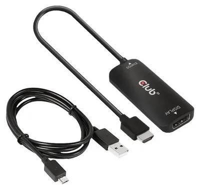 Zdjęcie produktu dla CLUB3D CAC-1335, 1 m, HDMI + USB, DisplayPort, Męska, Żeńska, Prosty
