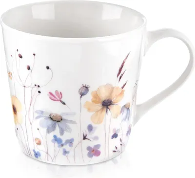 Produktbild von Porzellanbecher Blumenmotiv 430 ml