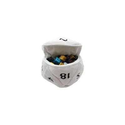 Productafbeelding van UP15756 - D20 pluche dobbelzak - Wit