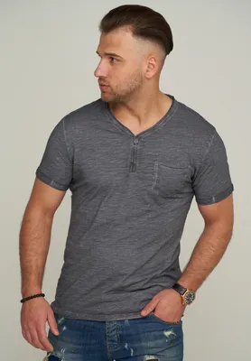 Produktbild von CARISMA Herren T-Shirt CRMORELOS mit Knopfleiste & Brusttasche