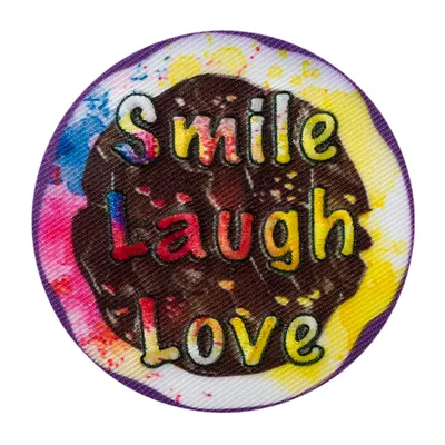 Produktbild von Mono Quick 10038 Smile, Laugh, Love Bügelbild, Patch, ca. 5 x 5 cm Bunt