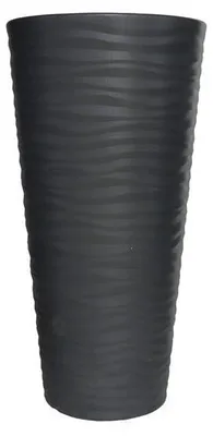 Produktbild von DRW Blumentopf, hoch, rund, anthrazit, mit abnehmbarem Blumentopf, 30 x 30 x 57 cm