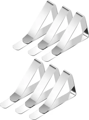 Produktbild von INF Tischtuchklammer Edelstahl Silber 6er-Packung